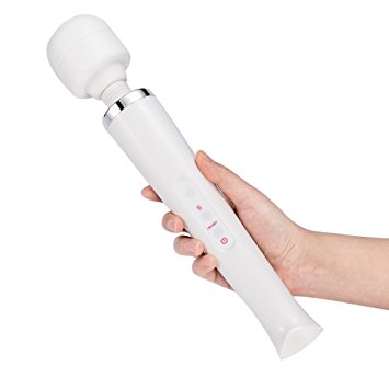 Electric Body Massager Personal Vibrators Neck Back Shoulder Stimulator Wands with 10 Powerful Speeds 8 Strong Vibration Patterns, White