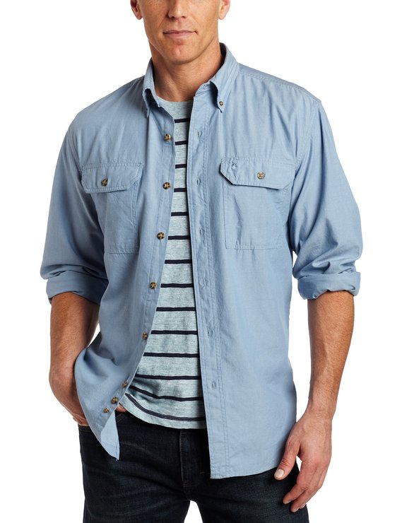 Carhartt Men's Fort Lightweight Chambray Button Front Relaxed Fit LS Shirt S202