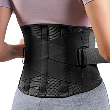 FREETOO Back Brace for Women Men Lower Back Pain Relief with 5 Anatomical Stays, Knitted Back Support Belt for heavy lifting, Durable Lumbar Support Brace for Sciatica Herniated Disc