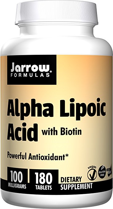 Jarrow Formulas Alpha Lipoic Acid, Supports Energy, Vision, Liver, Cardiovascular Health, 100 mg, 180 Easy-Solv Tabs