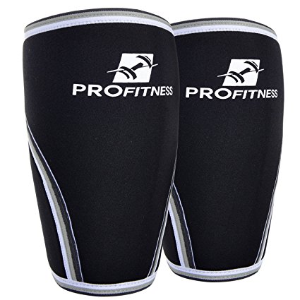 Knee Sleeve (Pair) Squat Knee Support & Compression for Powerlifting, Weightlifting, CrossFit WOD, Bodybuilding – Extra Thick 7mm Neoprene Knee Sleeves – Both Men & Women