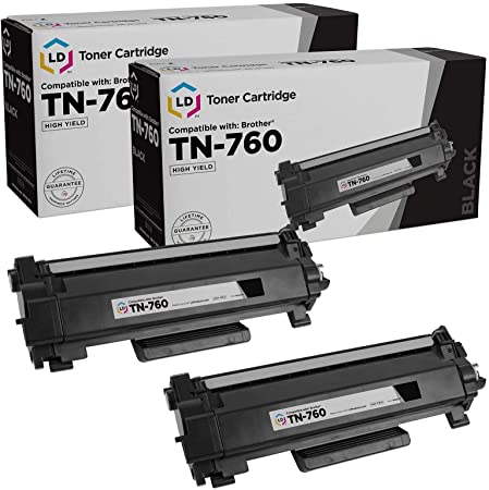 LD Compatible Toner Cartridge Replacement for Brother TN760 High Yield (Black, 2-Pack)