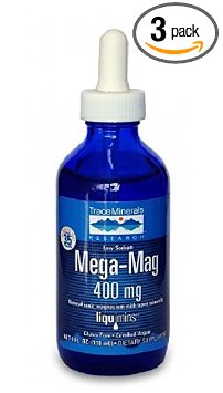 Trace Minerals Research LMM01 - Mega-Mag Liquid Magnesium, 4 Ounce (Pack of 3)