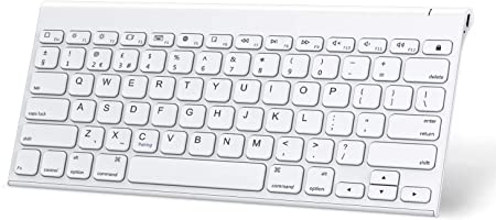 OMOTON Bluetooth Keyboard, Wireless Rechargeable Stainless Steel Keyboard Compatible with iPad Pro 11/ 12.9/ 10.5, iPad Air 4 10.9, iPad 8th 7th Generation 10.2,iPad 9.7, and Other Bluetooth Enabled Devices (White)