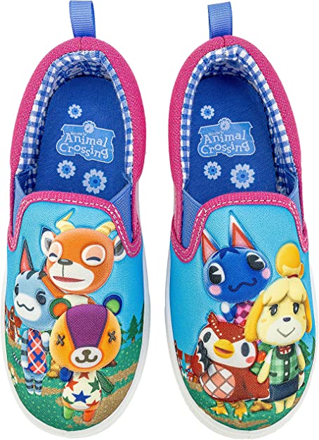 Animal Crossing Girl’s Shoes Isabelle Twin Gore Classic Canvas Slip-On Sneakers, Youth Size: Toddler 10 to Girl’s 2