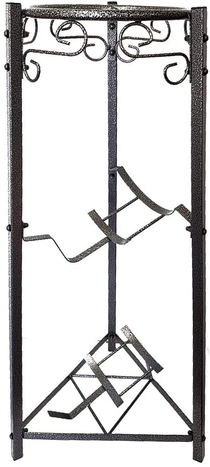 35" Metal Stand for Water Crock Dispensers - with Bottle Storage for 2 Bottles - Easy Assembly - Grey/Black