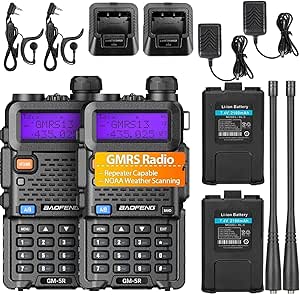 BAOFENG GM-5R GMRS Radio, Long Range Walkie Talkies, Rechargeable Two Way Radio with NOAA Weather Receiver & Scan, GMRS Handheld Radio for Adults, Support Chirp