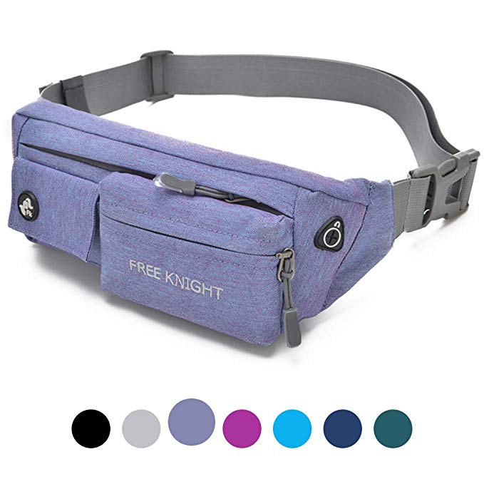 Moyeno Waterproof Fanny Packs for Women Men, Workout Fanny Pack for Phone, Medical Pack Lightweight, Soft Fabric Adjustable for Outdoors Traveling Walking Running Hiking Cycling