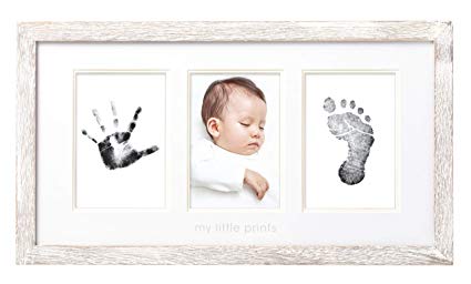 Pearhead Babyprints Wall Frame, Rustic Nursery Decor, A Perfect Baby Shower Gift Idea for Expecting Parents, Distressed