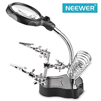 NEEWER® Helping Hand Clip LED Magnifying Soldering Iron Jewelry Stand Lens 3.5X 12X