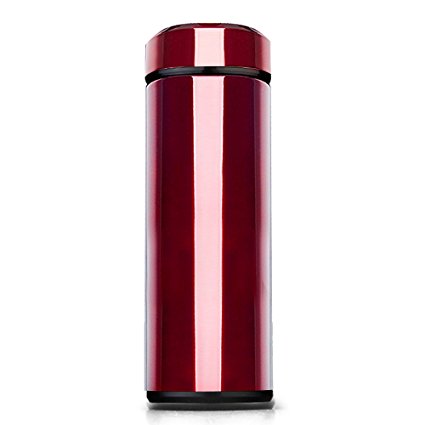 ONE IS ALL GYB0023 320ML Hight-quality healthy Glass Liner Insulated Travel Coffee Mug, Vacuum Flask Stainless-Steel Thermos, Vacuum Flasks,550G,Red