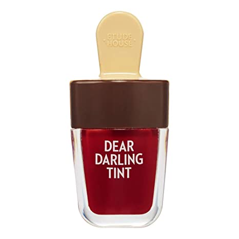 ETUDE HOUSE Dear Darling Water Gel Tint Ice Cream (RD308 Honey Red) | Vivid High-Color Lip Tint with Minerals and Vitamins from Soap Berry Extract to Moisture Your Lips