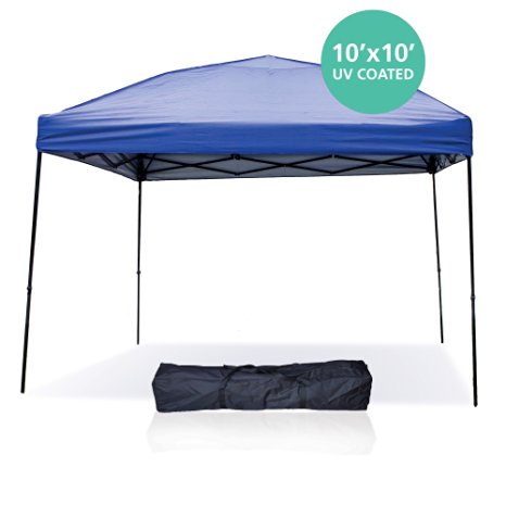 Pop Up Canopy Tent 10 x 10 Feet, Blue - UV Coated, Waterproof Outdoor Party Gazebo Tent