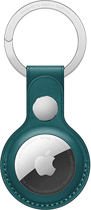 Apple AirTag Leather Key Ring - Forest Green