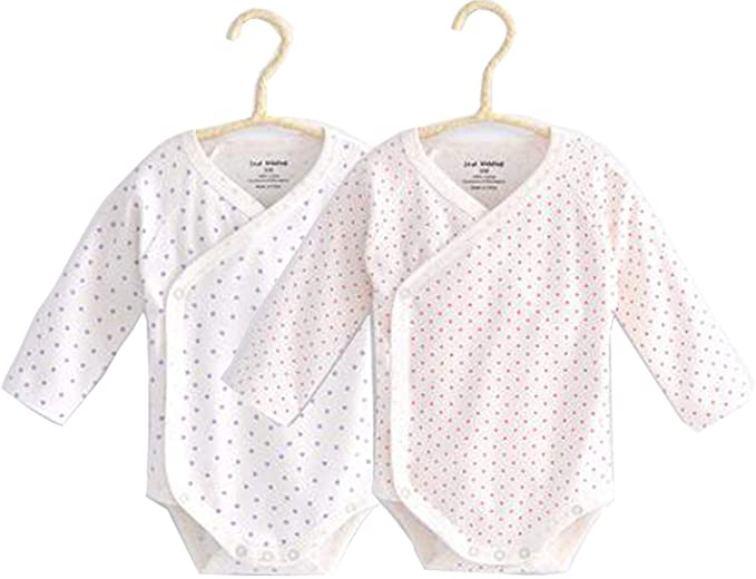 Infant Baby Boys Girls Long Sleeves Kimono Onesies Cotton Side Snap Bodysuit Pack of Fall Winter Baby Clothes