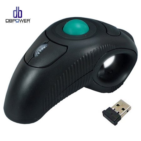DBPOWER® USB2.0 Wireless Finger Handheld Mouse Mice Trackball Mouse for Laptop PC