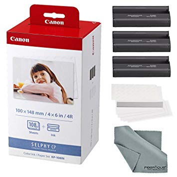 Canon KP-108IN Color Ink and Paper Set   Fibertique Cleaning Cloth