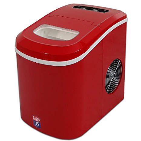 MRP US Portable Ice Maker Counter-top Ice Machine With 2 Selectable Cube Size (New)- IC605 (Red)
