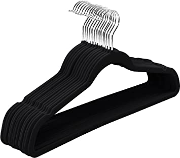 Utopia Home Premium Velvet Hangers 20 Pack - Non-Slip & Durable Clothes Hangers - Black Hangers with 360 Degree Rotatable Hook - Heavy Duty Coat Hangers