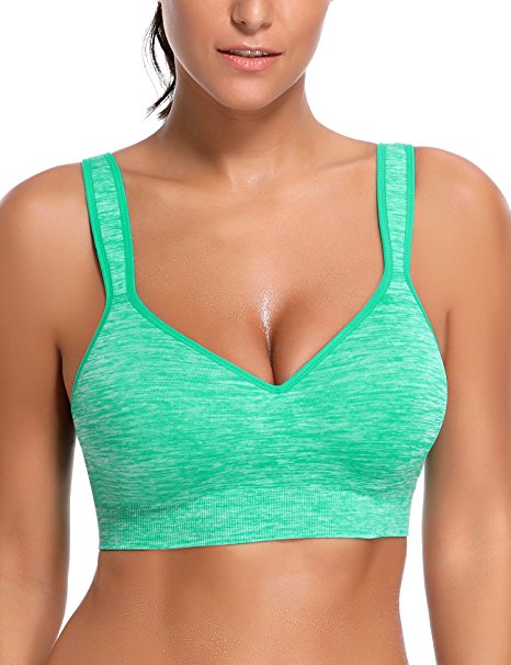 WingsLove Women's Sports Bra Seamless Full Support Coverage Wireless Sport Bras