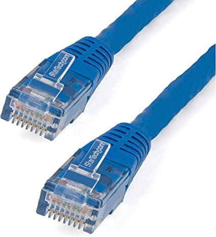 StarTech.com 35ft CAT6 Ethernet Cable - Blue CAT 6 Gigabit Ethernet Wire -650MHz 100W PoE   RJ45 UTP Molded Category 6 Network/Patch Cord w/Strain Relief/Fluke Tested UL/TIA Certified (C6PATCH35BL)