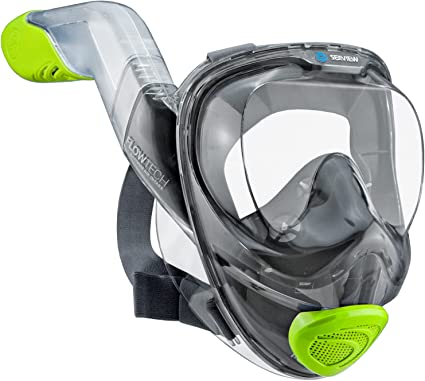 Wildhorn Seaview 180 V2 Full Face Snorkel Mask. Snorkeling Gear for Adults, Young, and Kids. Snorkel Mask Adult with FLOWTECH Advanced Breathing System, Panoramic Side Snorkel Set Design