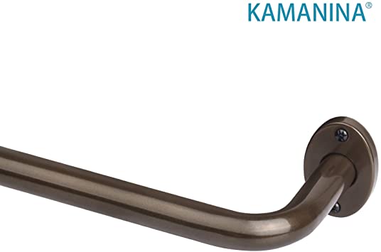 KAMANINA 7/8 Inch Wrap Around Curtain Rod 62 to 86 Inches, Single Blackout Drapery Rod, Bronze