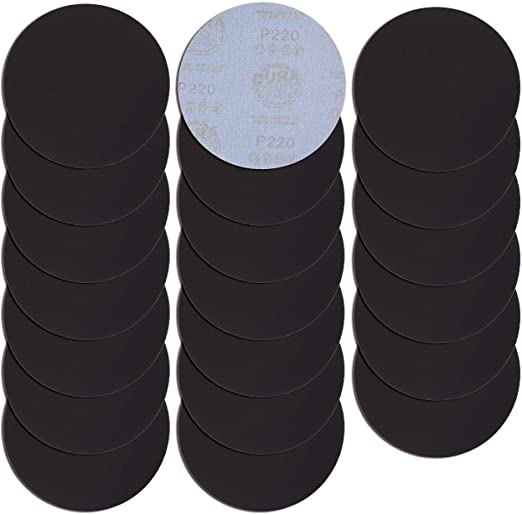 Dura-Gold Premium 6" Wet or Dry Sanding Discs - 220 Grit (Box of 20) - High-Performance Sandpaper Discs with Hook & Loop Backing, Fast Cutting Silicon Carbide - Hand Sand, Orbital Sander Car Polishing