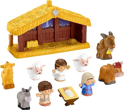 Fisher-Price Little People Toddler Playset Nativity Scene with Baby Jesus Mary & Joseph Figures for Christmas Play Ages 1  Years