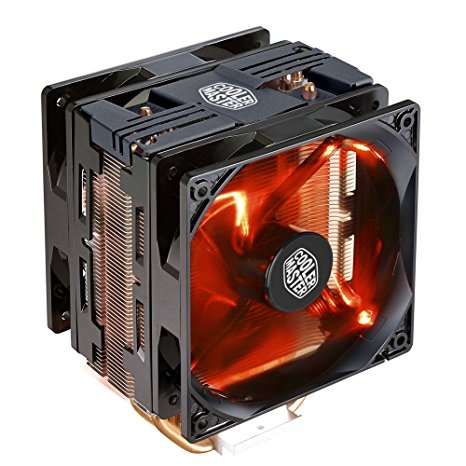 Cooler Master Hyper 212 LED Turbo- Black Top Cover is equipped with dual 120mm PWM Fans Red LEDs CPU Cooler