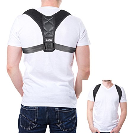 Posture Corrector Support Brace for Women & Men by LIFU, Best for Upper Back Shoulder Forward Head Neck Aid, Improve and Fix Poor Posture