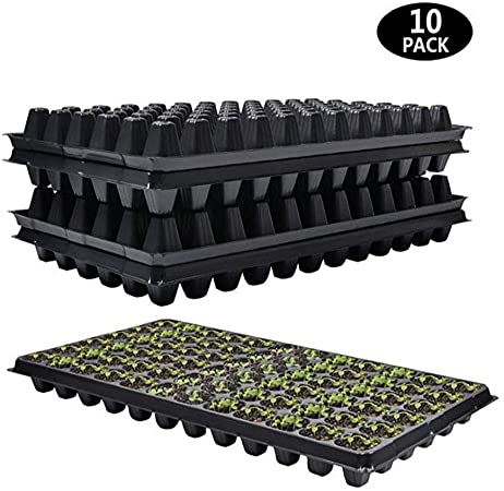 72 Cell Seed Starter Tray - 10 Pack, Extra Strength 1020 Starting Trays for Seed Germination, Plant Propagation, Soil & Hydroponics, Germination Plugs