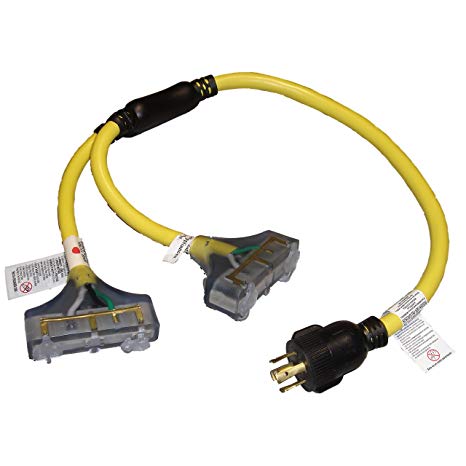 Generator cord: 240V L14-30 DEK 3 ft Twistlock Adapter