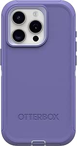 OtterBox iPhone 15 Pro (Only) Defender Series Case - MOUNTAIN MAJESTY (Purple), screenless, rugged & durable, with port protection, includes holster clip kickstand