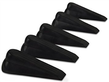 YXGOOD Flexible Black Rubber Door Stopper - Easily Wedges Door Gaps up to 1.2 Inches 5-pack