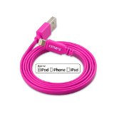 Apple MFI Certified Omars 3ft 09m Lightning 8pin to USB Power and SYNC Flat Cable Charger Cord for Apple iPhone 5  5s  5c  6  6 Plus iPod touch 5 iPod nano 7 iPad Mini  mini 2 mini 3 iPad 4  iPad Air  iPad Air 2 Purple 09m