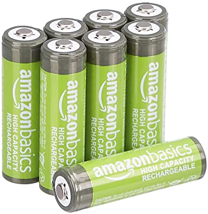 AmazonBasics AA High-Capacity Rechargeable Batteries (8-Pack) Pre-charged - Packaging May Vary