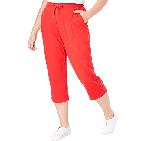 Woman Within Women's Plus Size Sport Knit Capri Pant