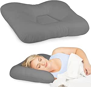 Core Products Tri-Core Firm- Cervical Support Pillow for Neck, Shoulder, and Back Pain Relief ; Ergonomic Orthopedic Contour - for Back and Side Sleepers ; Assembled in The USA - Firm, Full Size, Gray