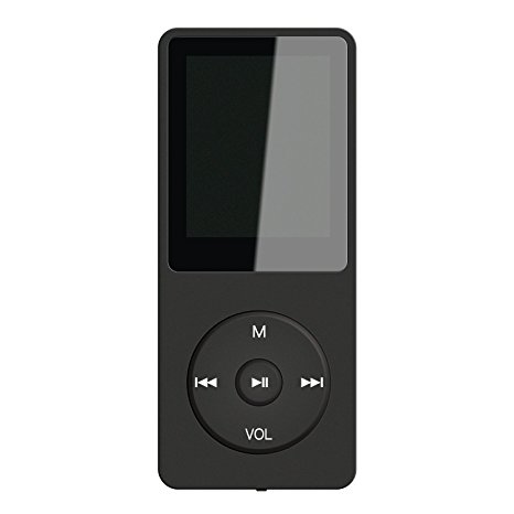 Lysignal Slim Music Player 8 GB Portable Lossless Sound 70 Hours Screen High Quality MP3 Player Support up to 64 GB (Black)