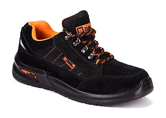 Mens Safety Boots Steel Toe Cap Work Shoes Ankle Trainers Hiker Protective Mid Sole Black Hammer 9952