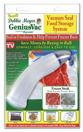 Debbie Meyer GeniusVac Vacuum Bag Sealer (Vacuum Seal Food Storage System)