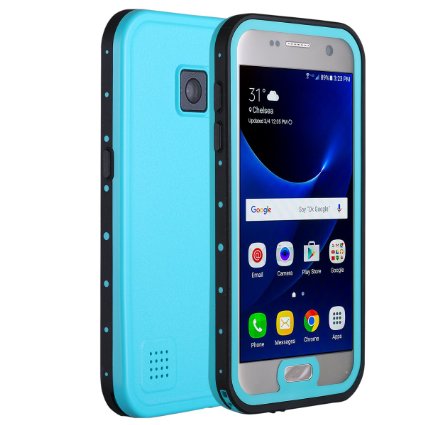 Galaxy S7 Waterproof Case, Pandawell Full-body Shockproof Dust/Dirt Proof Snow Proof Durable Underwater Protection Case Cover for Samsung Galaxy S7 - Teal
