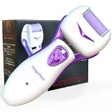 Rechargeable Electric Callus Remover By Magnifeko Safe Pedicure Tools with Extra Roller Heads Remove Dead Skin From Feet Fast- Battery Powered Foot File - Easy to Operate
