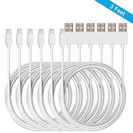 G-Cord 6 Pack [Heavy Duty] Lightning Cable for iPhone iPad and iPod - 3 Feet / 1 Meter