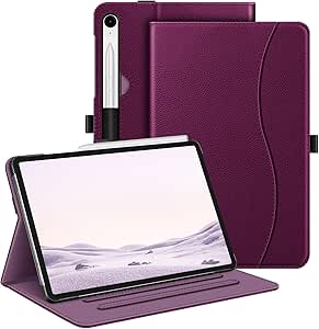 Fintie Case for Samsung Galaxy Tab S9 FE 5G 10.9 Inch/Galaxy Tab S9 11 Inch 2023, Multi-Angle Viewing Protective Cover with Pocket, Auto Sleep/Wake, Purple