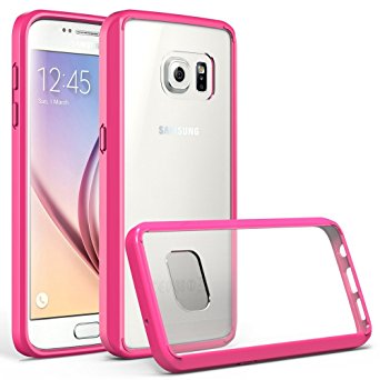 Samsung Galaxy S7 Case, Bastex Crystal Clear Air Fused Rugged Hybrid Ultra Slim Shockproof Bumper with Clear Back Panel Case Cover Flexible TPU for Samsung Galaxy S7 (Hot Pink)