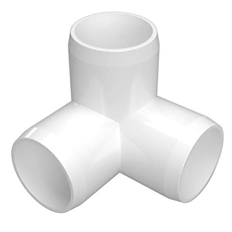 FORMUFIT F1123WE-WH-4 3-Way Elbow PVC Fitting, Furniture Grade, 1-1/2" Size, White (Pack of 4)