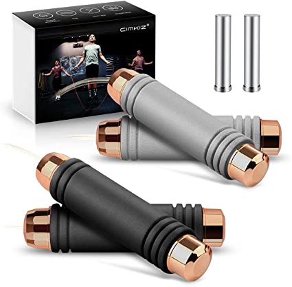 Weighted Jump Rope -Workout Jump Ropes for Exercise, Indoor Fitness, Gym -Tangle Free Ball Bearing Speed Rope with Memory Foam Antiskid Handles - Women, Men and Kids Aerobic Exercise