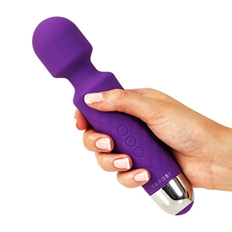 Cordless Wand Massager by Yarosi - Strongest Therapeutic Vibrating Power - Best Rated for Travel Gift - Magic Stress Away - Perfect for Muscle Aches and Personal Sports Recovery - USB - Mini - Purple